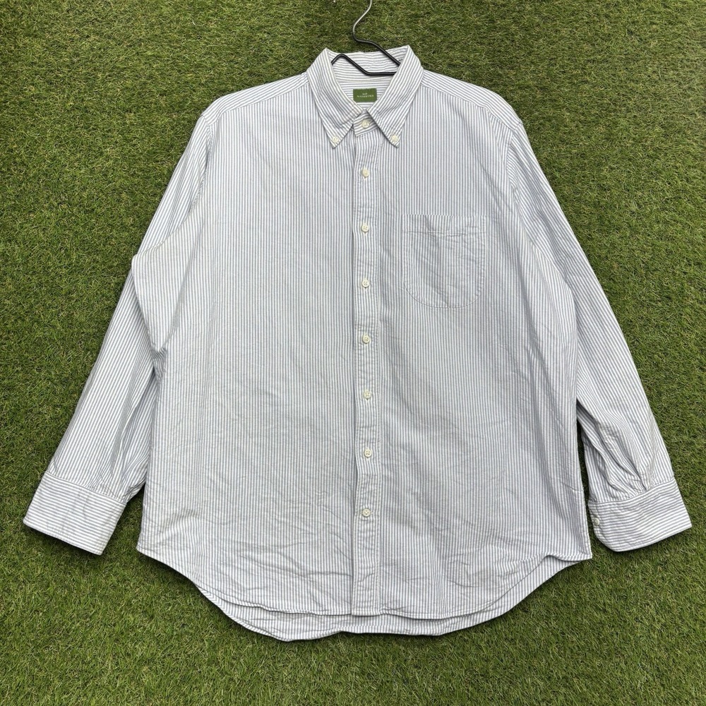 Sid Mashburn Dress Shirt Mens 34 17 White Blue Stripe Western Button Up LNWOT